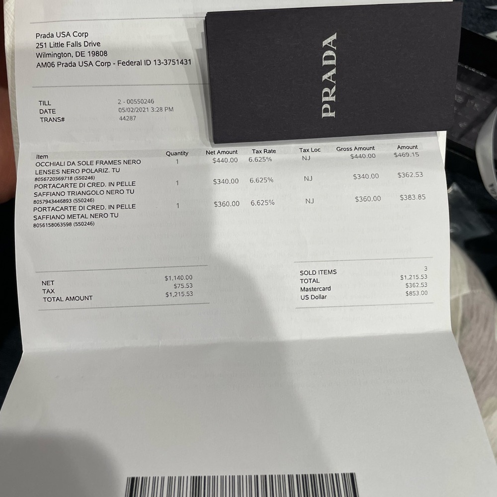 PRADA AUTHENTIC Black Polarized Sunglasses -NEW with TAGS and RECEIPT - Picture 2 of 16